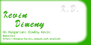 kevin dimeny business card